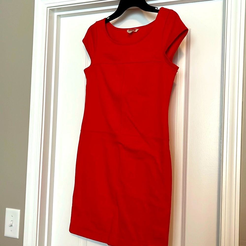 Red orange body-con dress